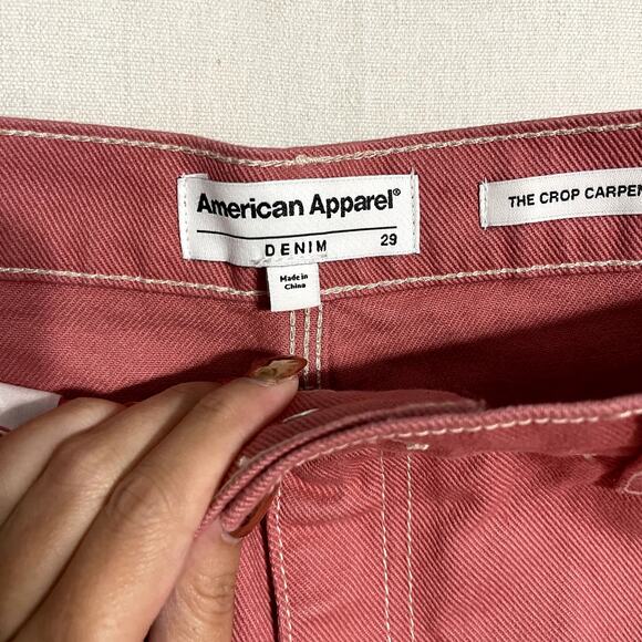 American Apparel The Crop Carpenter Denim Jean High Rise - Size 29 - Picture 5 of 10